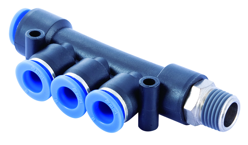 One Touch Fitting PKD male reducer triple branch